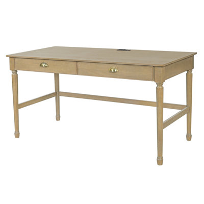 60" Home Office Desk Writing Desk Study Table Modern Workstation Multi Functional Desk Vanity Table With Drawers and Solid Wood Legs