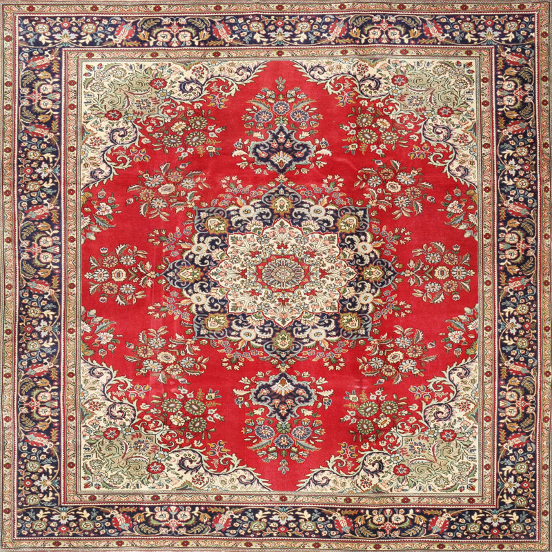 Photiades Wool Oriental Indoor Rug, Square 7'