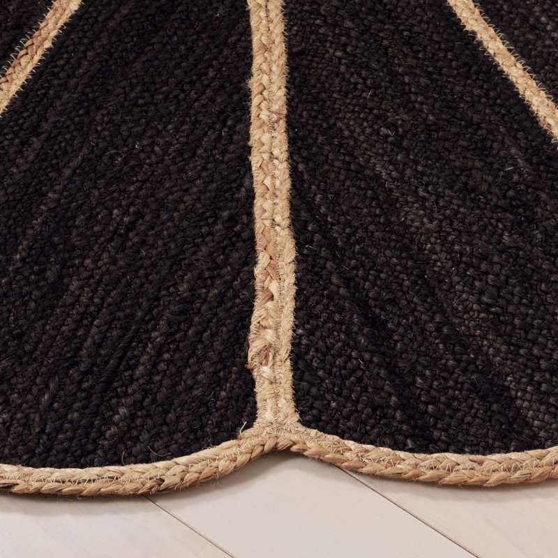 Natural Fiber 384 Flatweave Jute Floral Indoor Use Only Rug, Round 5'