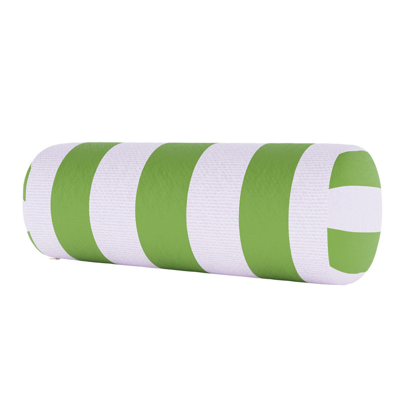 Coussin d'extérieur/intérieur Sunbrella Amala, Rayé blanc / vert