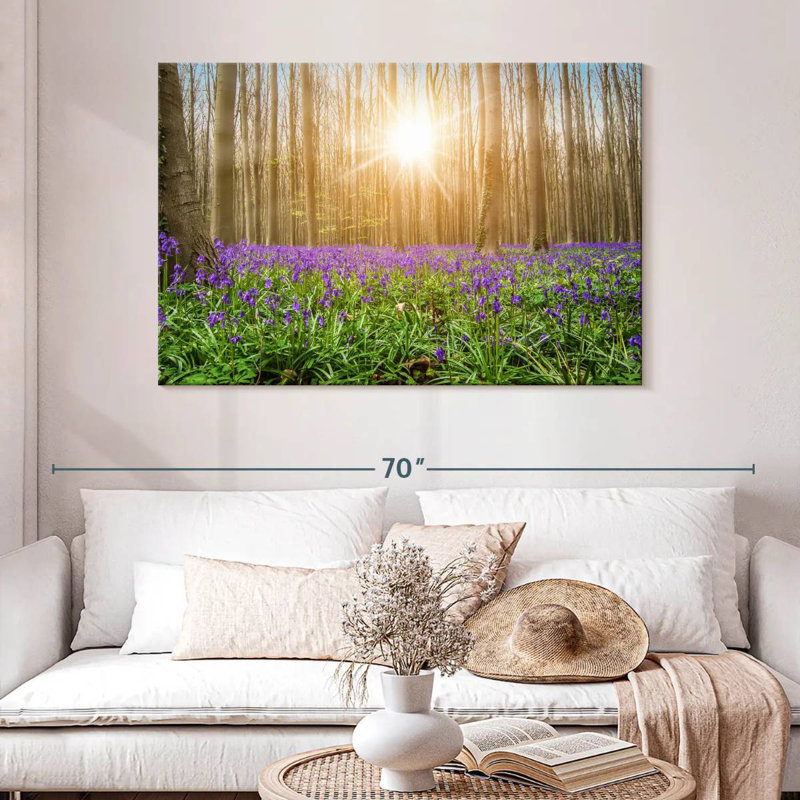 Alvord Bluebells In The Forest, 32" H x 48" W