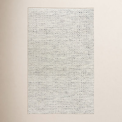 Quincy Beige Hand-Woven Geometric Wool Rug