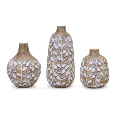 Ensemble de 3 vases en résine Melrose 9B132637309043728B4D6DE819568842