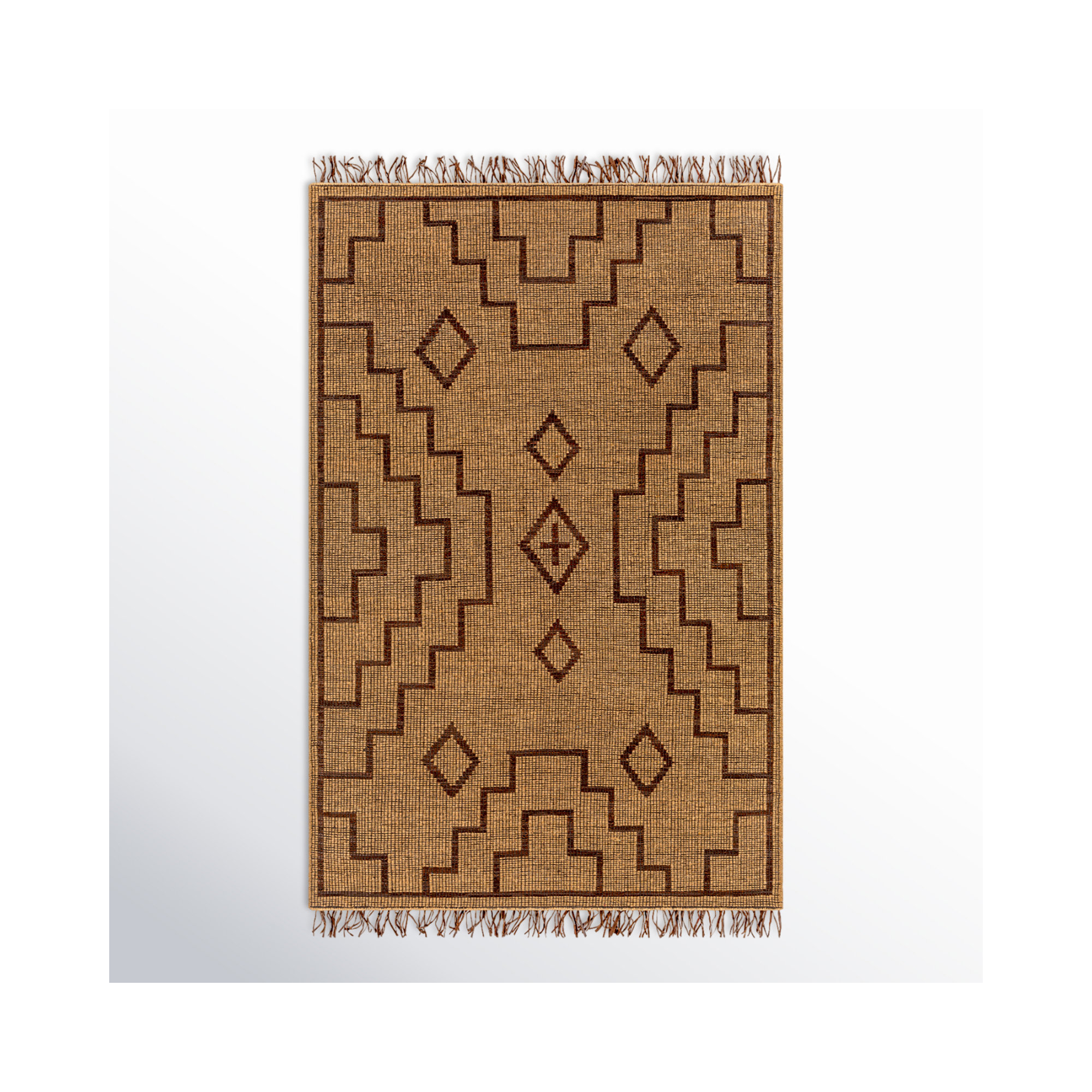 Alfi Handmade Tan Rug, Rectangle 2' x 3'