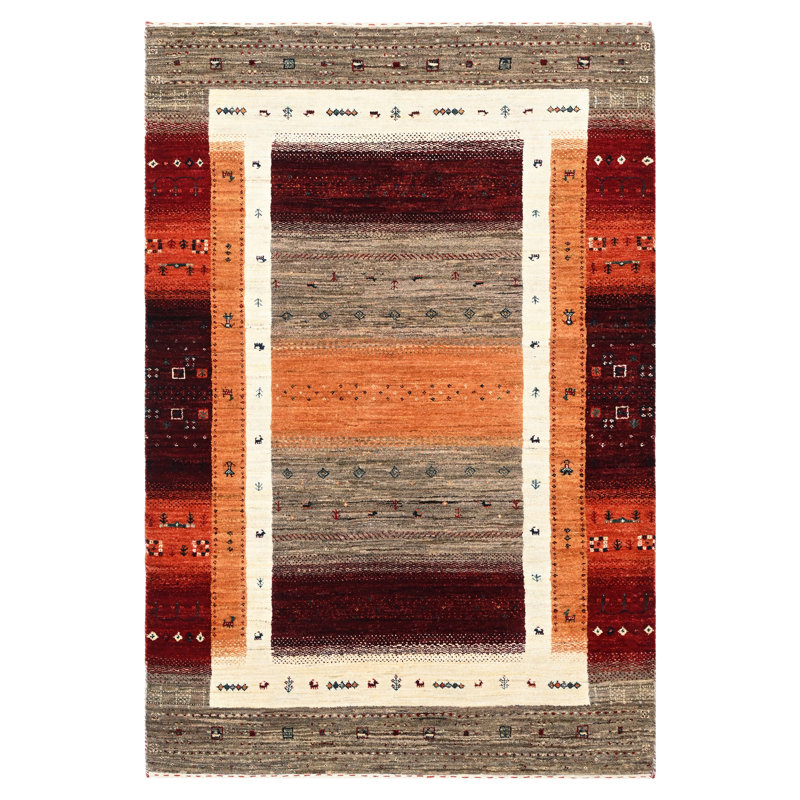Brown Traditional Gabbeh Wool Rug