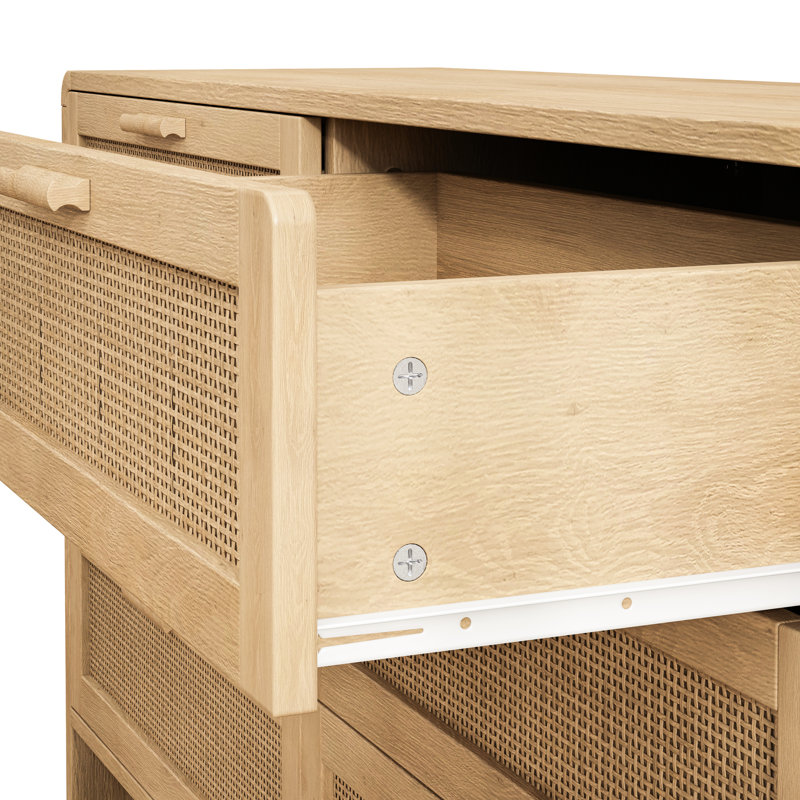 Armoire d'angle en forme d'arc - 6 tiroirs, pratique 50,71 po, Naturel