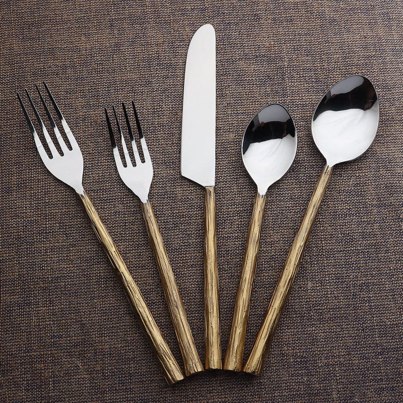 Mercer41 Sundance Flatware, 5-Pc. Place Setting, Vintage Gold