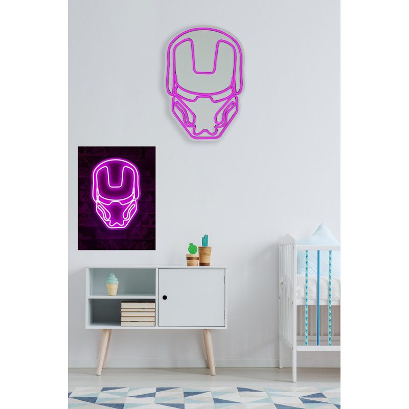 Flexible Pink Neon LED Lighting Strips, 9.4 x 13.8 x 1.2 inches | IP67 Waterproof, 600 Lumens, 3500K | DC 12V Adaptor (12V 4A) | Perfect for Home Decor, Parties & Events | Durable PVC Foam Template