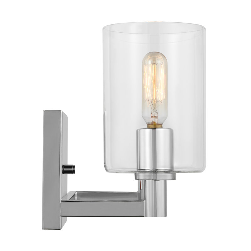 Haines Chrome 2-Light Dimmable Vanity Light with Clear Glass Shades