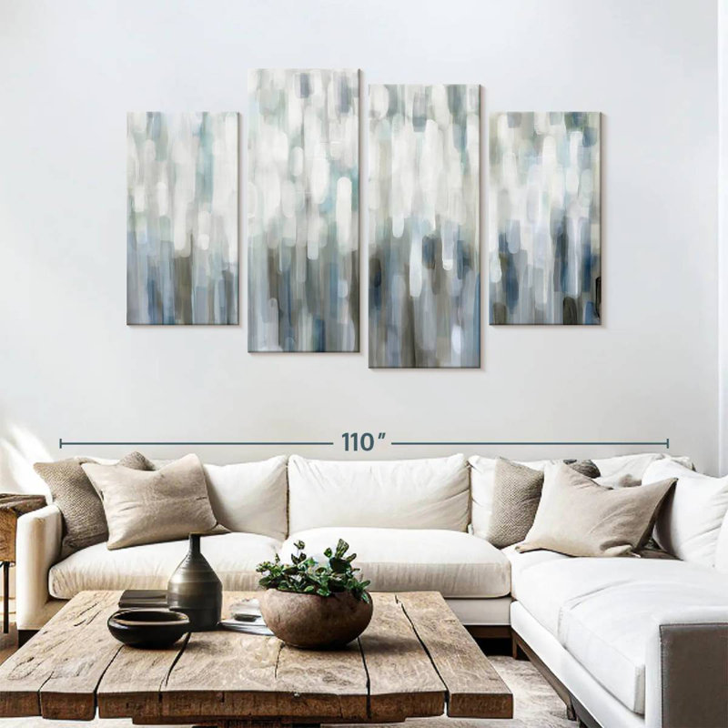 Avery Silver Rain, 54" H x 84" W