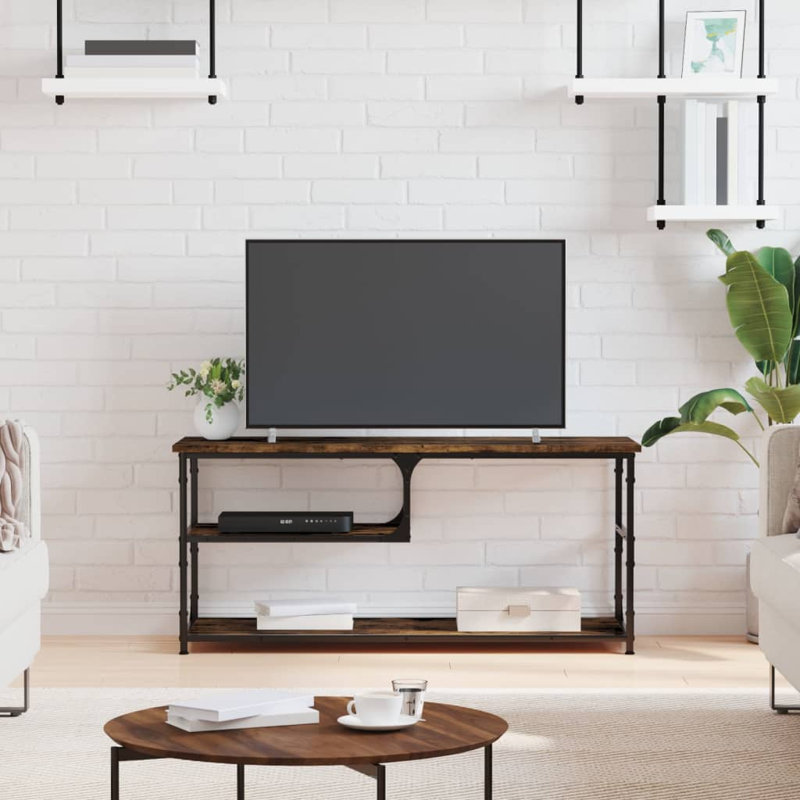 Hewins Unfinished TV Stand for TVs up to 43", Smoked Oak
