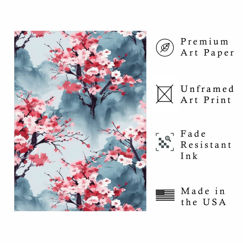 Imprimé floral sans cadre floral, H 16 po x l 12 po