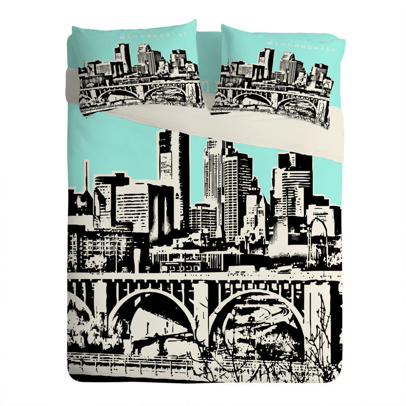 Bird Ave Minneapolis Pillowcase, Sky, Standard