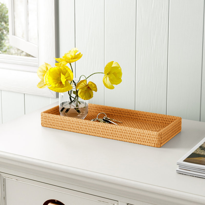 Plateau de coiffeuse Artifacts Rattan, Brun miel