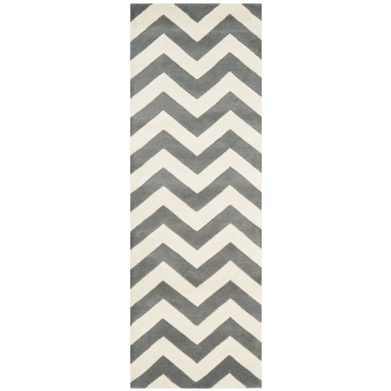 Teresita Hand Tufted Wool Chevron Rug, Rectangle 2'3" x 5'