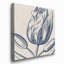 «Indigo Floral on Linen IV», reproduction d'art sur toile tendue-323297107