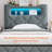 Twin Size Upholstered Bed with RGB LED Lights, Charging Station, Side Shelves & 2 Drawers-889488875-903883222