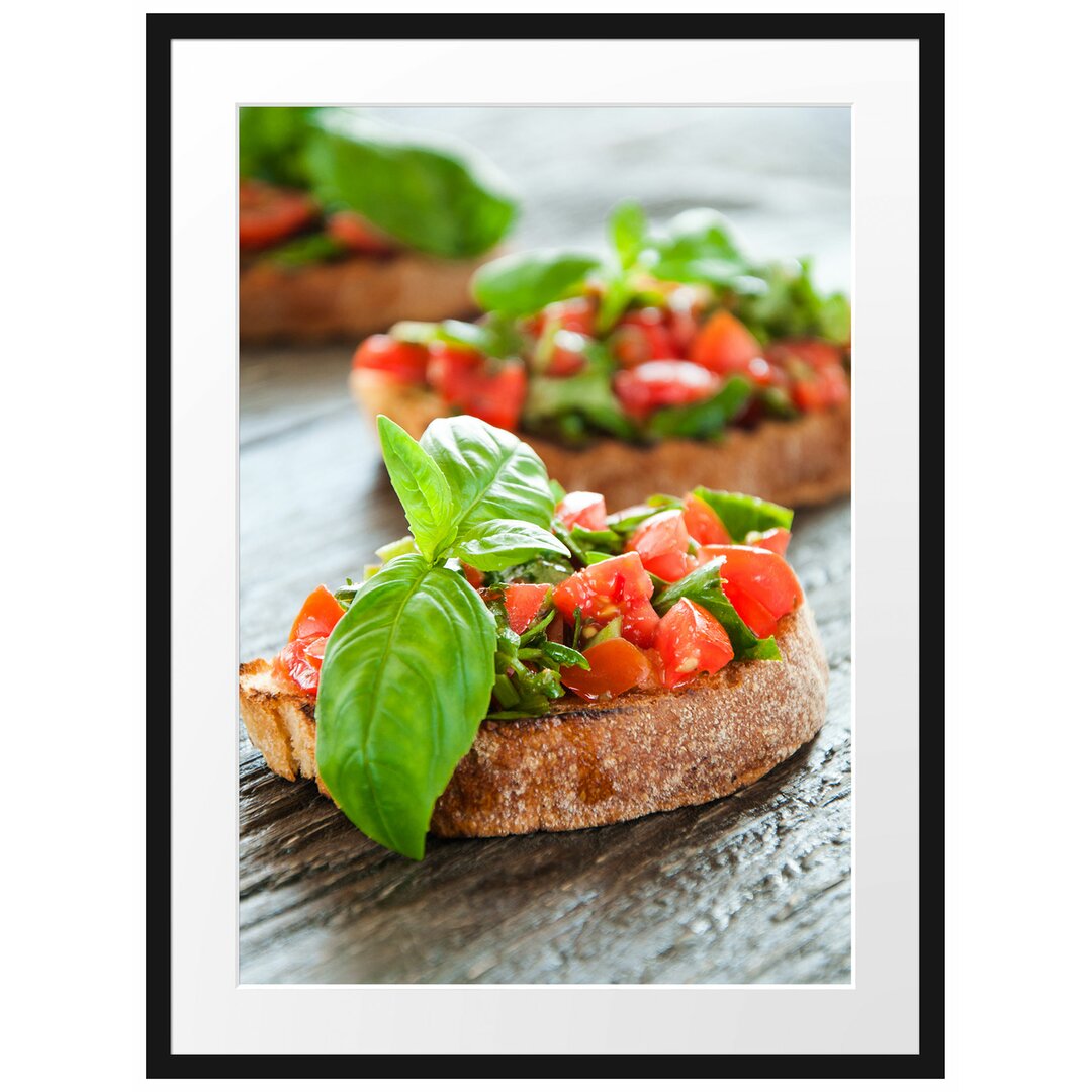 Gerahmtes Poster Köstliche Tomaten Bruchetta