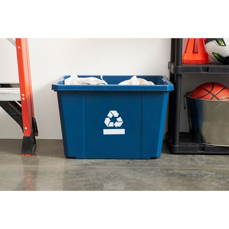 Plastic Open Outdoor Trash & Recycling Bin - 17 Gallons