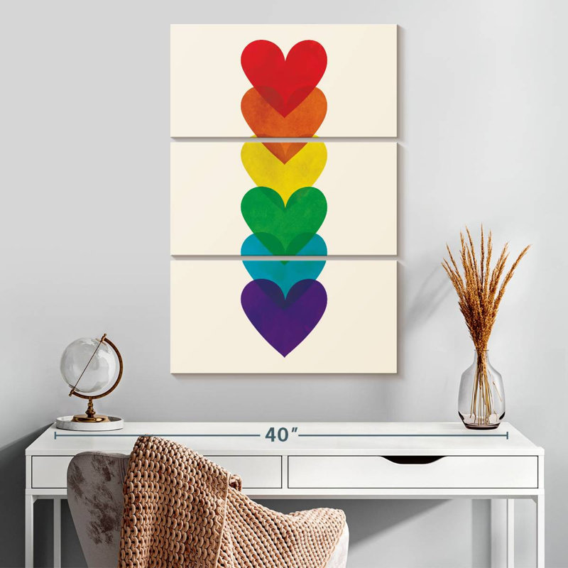 Pile de cœurs Khepri Rainbow, H 32 po x l 20 po