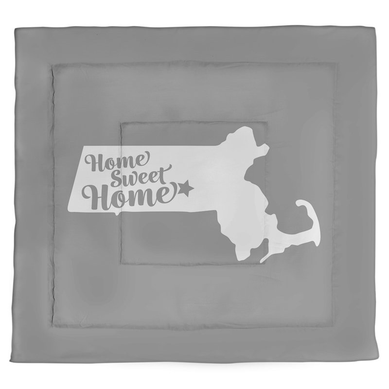 Modern & Contemporary Polyester Percale Comforter, Queen Comforter, Gray