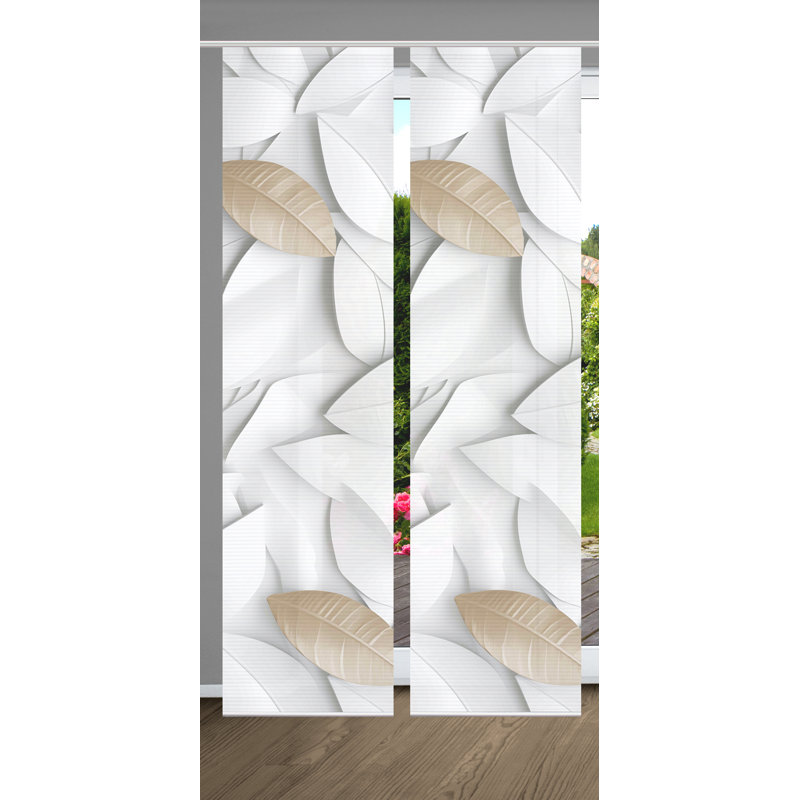 Semi Sheer Sliding Panel Pair, Natural colors