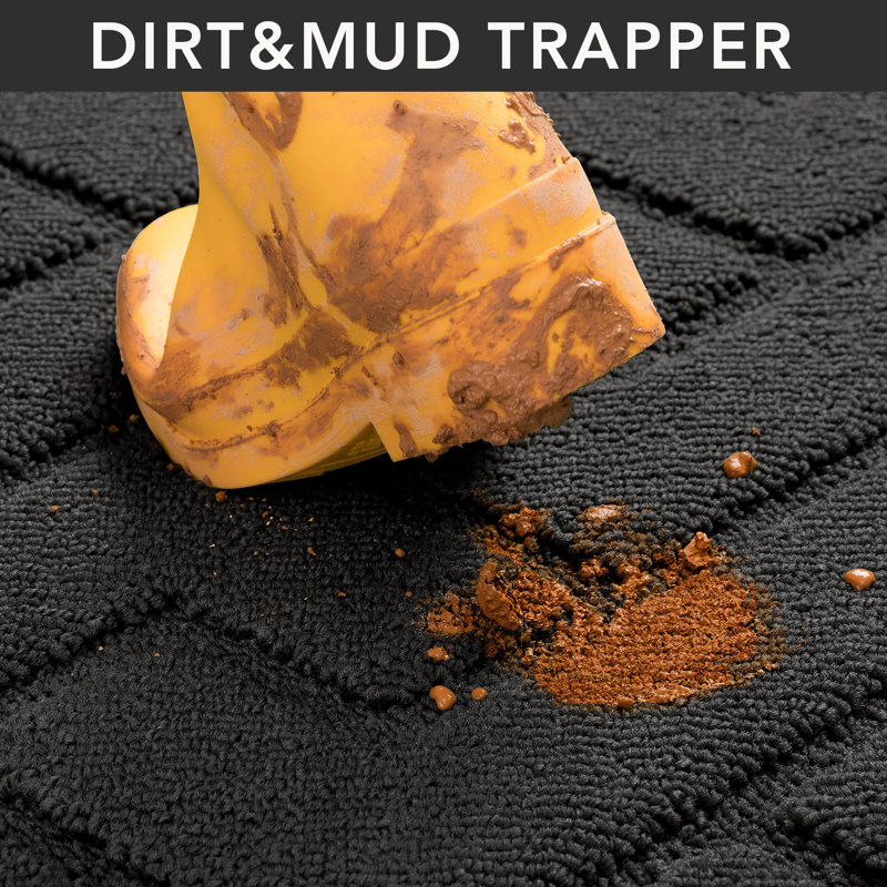 Dirt Trapper Non Slip Backing Washable Door Mat, 48*32, charcoal