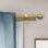 5/8 Inch Diameter Adjustable Double Splicing Drapery Curtain Rod Set with Volle Finials, 