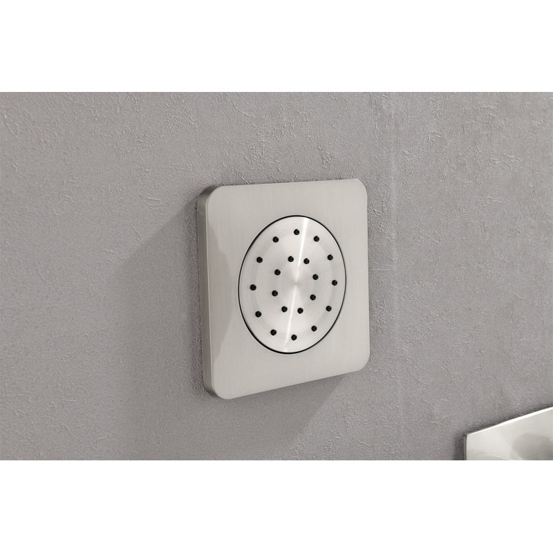 Wall Mounted Waterfall Rain Shower System With 3 Body Sprays & Handheld Shower, Brushed Nickel