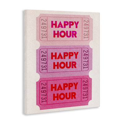 Happy Hour Tickets Canvas Wall Art design by Lil Rue