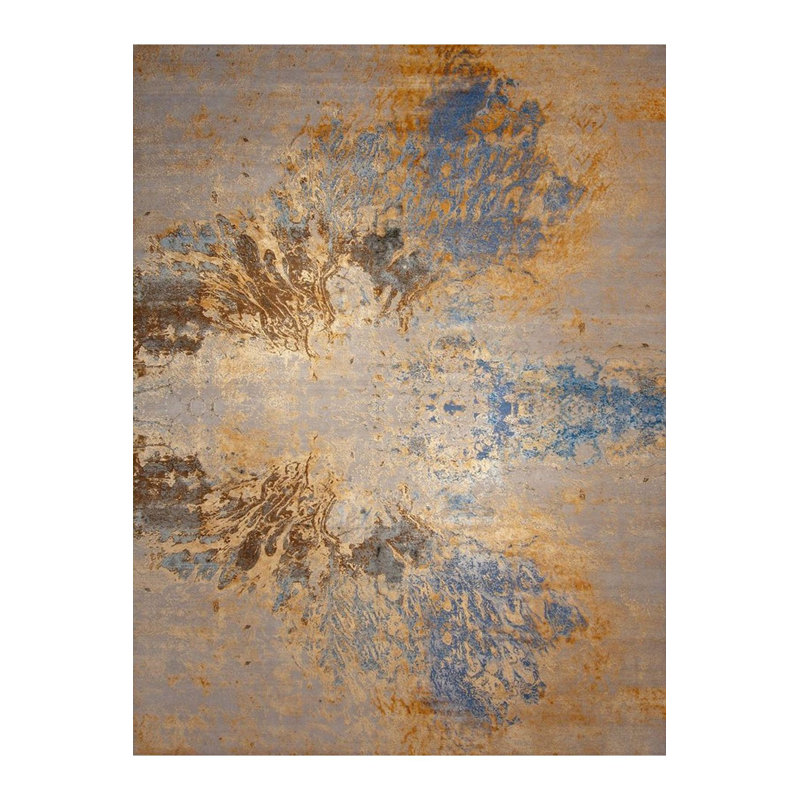 Machine Washable  Multicolor Abstract Patterned Woven Base Modern Decorative Rug, Rectangle 2'6" x 4'11"