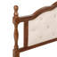 Grand lit en bois de pin avec tête de lit tapissier et pied de lit à panneau, avec deux pieds de support de rail de lit et pieds de support de plateforme centrale, noyer