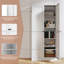 61" White Metal Kitchen Pantry Cabinet Adjustable Storage With 4 Shelves