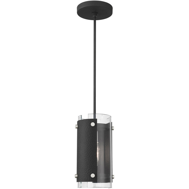 Barcelona Black and Brushed Nickel Mini Pendant Light