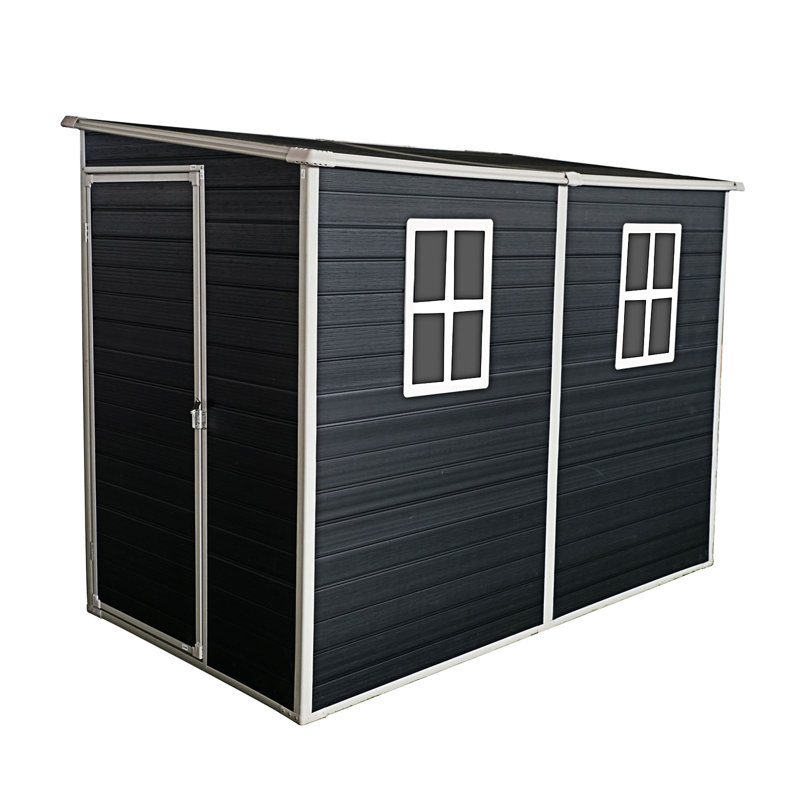 Remise de rangement extérieure 4 pi x 8 pi avec plancher et deux fenêtres