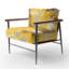 Fauteuil d'appoint rembourré Mustard Yellow Retro I-1877669737