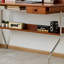 Bureau de rangement en buis et acier inoxydable