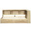 Lit de jour simple avec deux tiroirs de rangement, armoires de rangement et ports USB-682279339