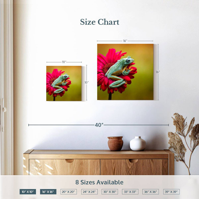 Crowle Tree Frog On Flower, H 10 po x l 10 po