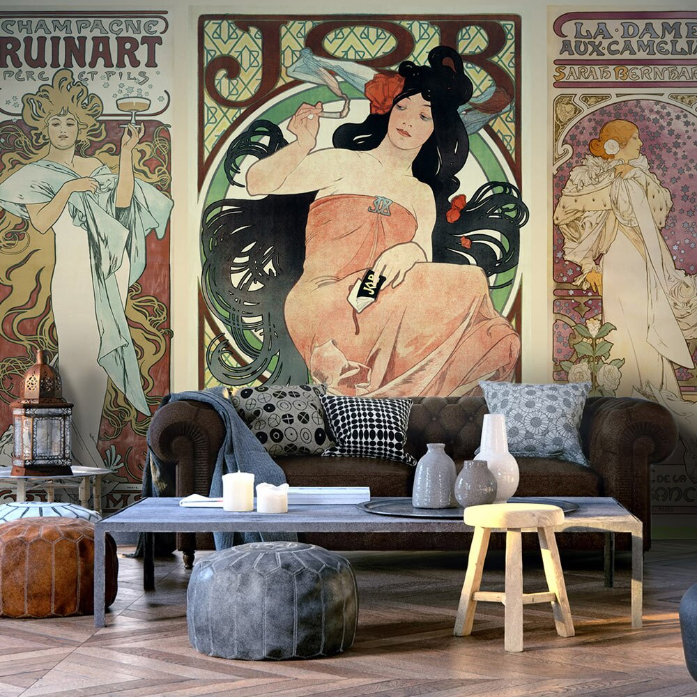 Tapete Frauen von Alphonse Mucha 2,45 m x 350 cm