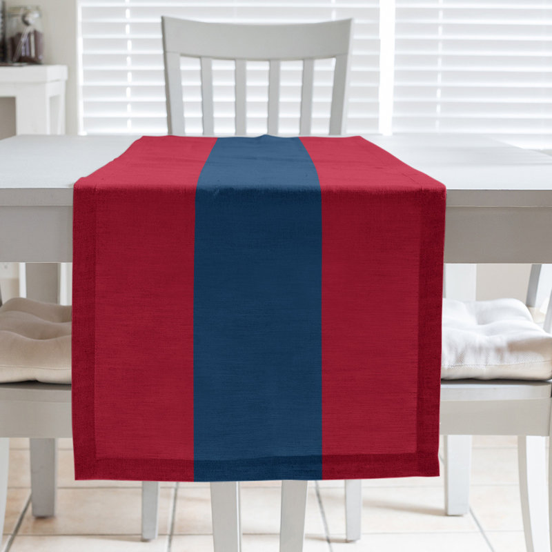 Chemin de table, Cleveland, 90 po x 16 po, Rouge / bleu marine / rouge