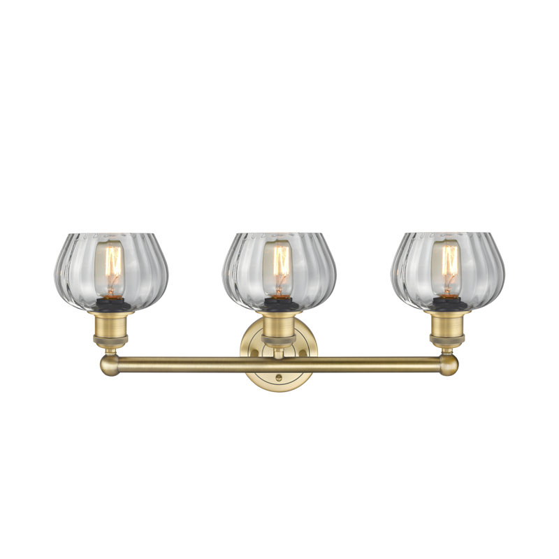 Noille 3 - Light Dimmable Vanity Light, Clear, Brushed Brass