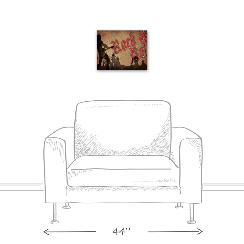 Rock and Roll Band sur toile, H 11 po x l 14 po x P 1,25 po