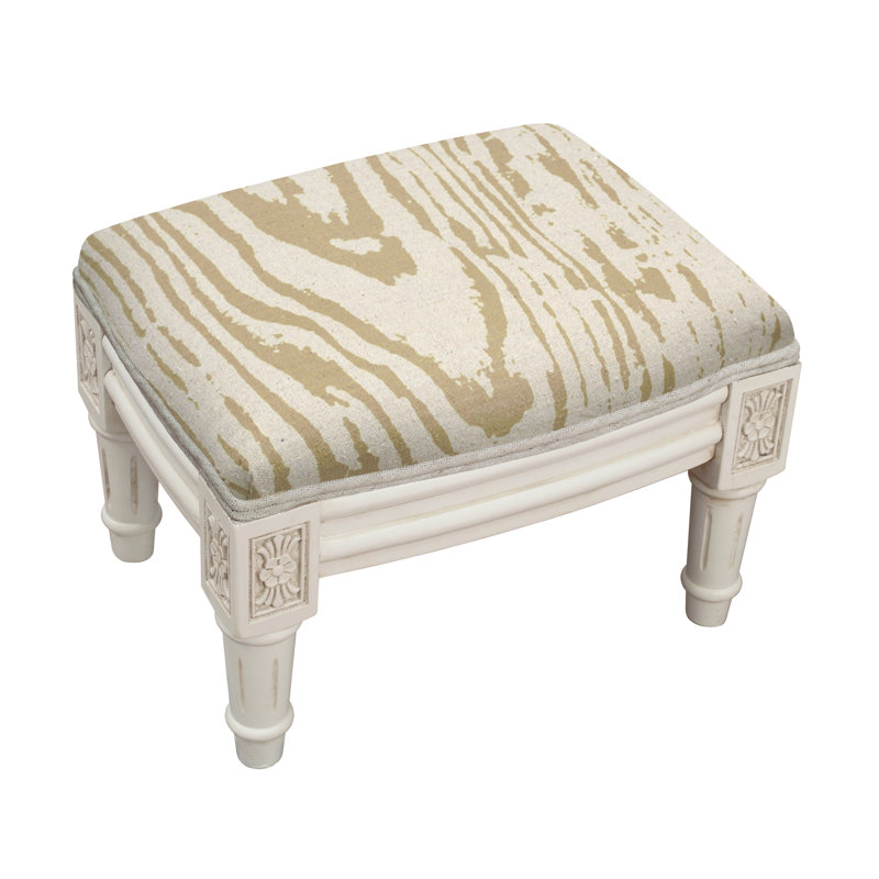 Freddy Upholstered Ottoman, Tan, White