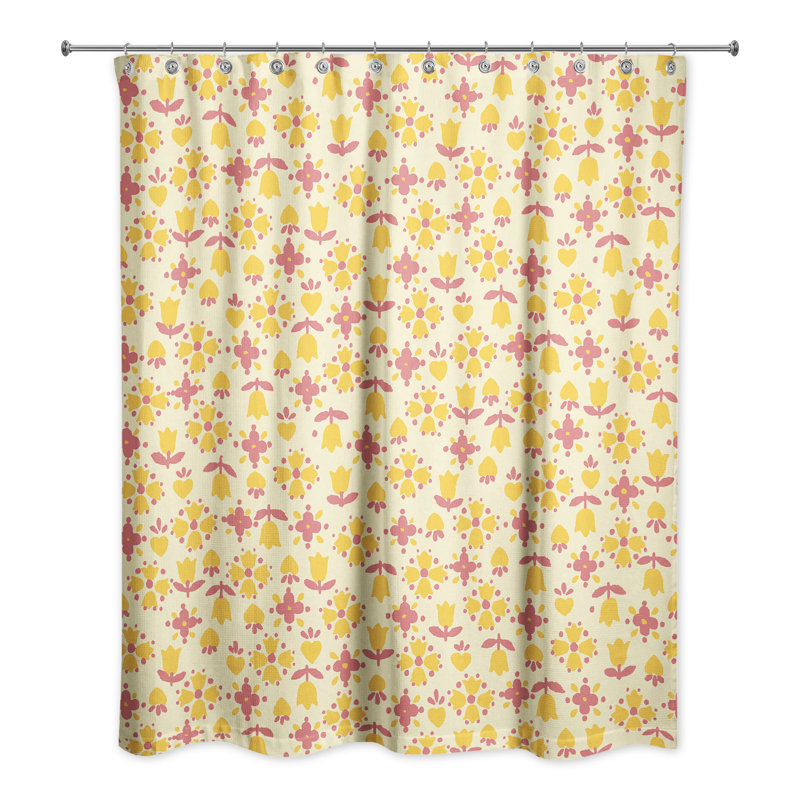 Hanning Floral Shower Curtain, Yellow