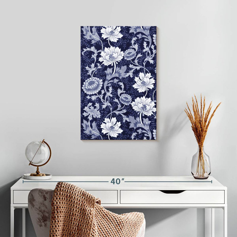 Kerner Blue Flower Vines, H 24 po x l 16 po