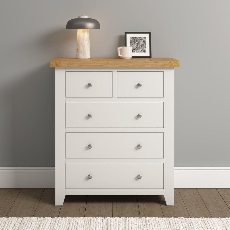 Windsor 5 Drawer Chest of Drawers, Ivory