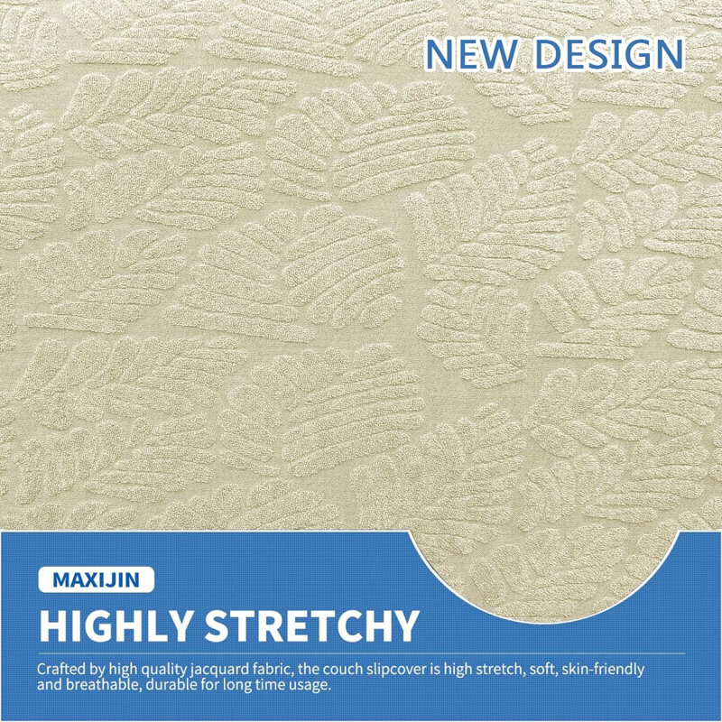 Sofa Slipcover, Beige Fabric