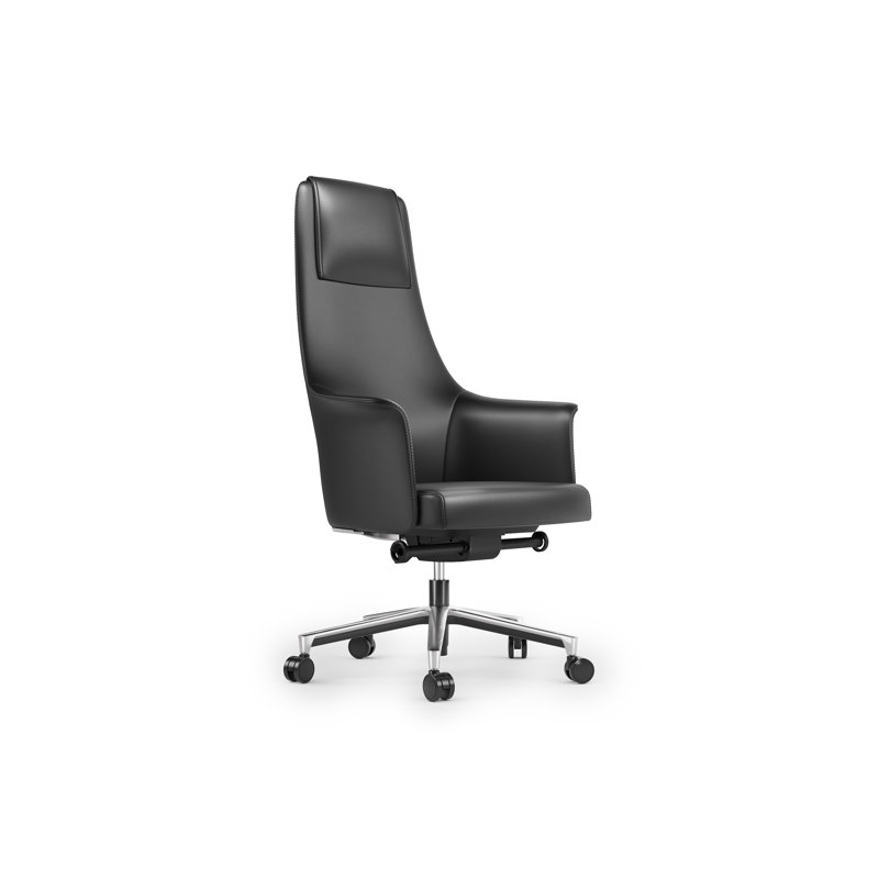 Bolo Leather Executive Chair with Headrest, Black
