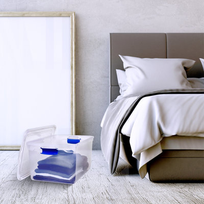 Homz Storage Organizing Container Bin with Latching Lids